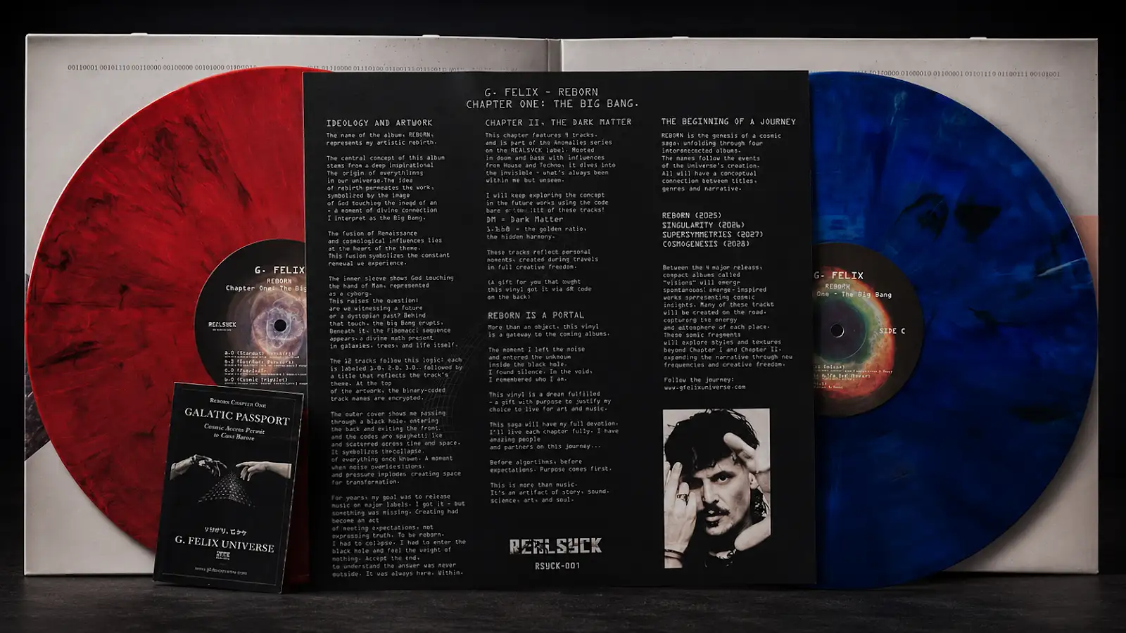 REBORN double vinyl edition with red and blue records